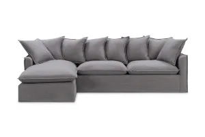 Venice Coastal Left-Hand Corner Sofa Bed, Light Grey, by Lounge Lovers by Lounge Lovers, a Sofa Beds for sale on Style Sourcebook