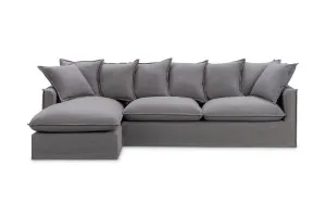 Venice Coastal Left-Hand Fabric Sofa, Light Grey, by Lounge Lovers by Lounge Lovers, a Sofas for sale on Style Sourcebook