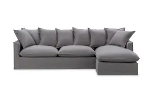 Venice Coastal Right-Hand Corner Fabric Sofa, Light Grey, by Lounge Lovers by Lounge Lovers, a Sofas for sale on Style Sourcebook