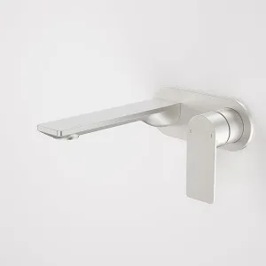 Caroma Urbane II 180mm Lead Free Wall Basin/Bath Mixer Round Brushed Nickel by Caroma, a Bathroom Taps & Mixers for sale on Style Sourcebook