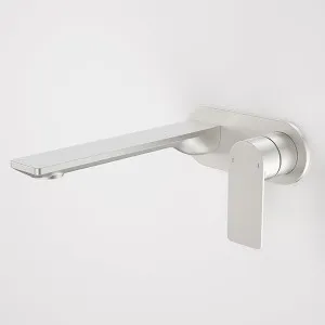 Caroma Urbane II 220mm Lead Free Wall Basin/Bath Mixer Round Brushed Nickel by Caroma, a Bathroom Taps & Mixers for sale on Style Sourcebook