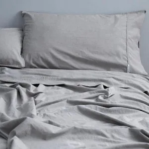 Canningvale Deep Sheet Set - Smokey Grey Melange, Deep Queen, Cotton by Canningvale, a Sheets for sale on Style Sourcebook