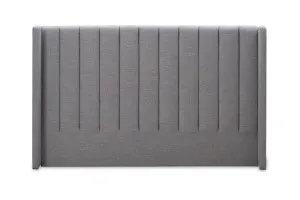 Serenity Ribbed Wing King Bed Head, Grey, by Lounge Lovers by Lounge Lovers, a Bed Heads for sale on Style Sourcebook