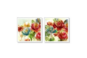 Set of 2 Rosewater Garden By Carol Robinson Wall Art Canvas 3 sizes available 50cm x 50cm by Luxe Mirrors, a Artwork & Wall Decor for sale on Style Sourcebook