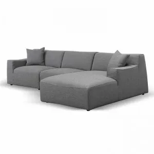 Marlin 3 Seater Right Chaise Fabric Sofa - Noble Grey by Interior Secrets - AfterPay Available by Interior Secrets, a Sofas for sale on Style Sourcebook