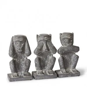 Wise Monkeys 3 Assorted - 12 x 8 x 21cm by Elme Living, a Statues & Ornaments for sale on Style Sourcebook