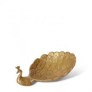 Peacock Trinket Dish - 20 x 15 x 7cm by Elme Living, a Statues & Ornaments for sale on Style Sourcebook