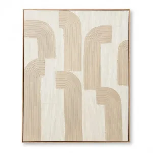 Bello Beige Hand Painted Wall Art - 80 x 5 x 100cm by Elme Living, a Painted Canvases for sale on Style Sourcebook