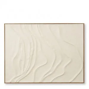 Wavy Hand Painted Wall Art - 90 x 5 x 120cm by Elme Living, a Painted Canvases for sale on Style Sourcebook