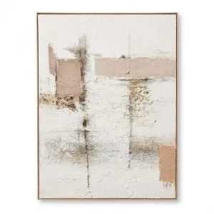 Beige Abstract Hand Painted Wall Art - 90 x 5 x 120cm by Elme Living, a Painted Canvases for sale on Style Sourcebook