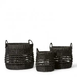 Kaikara Basket Set 3 27x27x32cm 36x36x36cm 43x43x41cm by Elme Living, a Baskets & Boxes for sale on Style Sourcebook