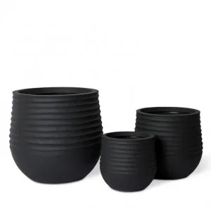 Knox Stonelite Planter Set 3 (Outdoor) - 28/37/49cm by Elme Living, a Baskets, Pots & Window Boxes for sale on Style Sourcebook