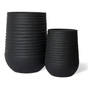 Knox Tall Stonelite Planter Set 2 (Outdoor) 32 x 32 x 51cm / 47 x 47 x 70cm by Elme Living, a Baskets, Pots & Window Boxes for sale on Style Sourcebook