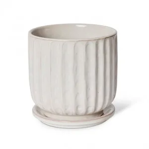 Lara Pot w. Saucer - 16 x 16 x 16cm by Elme Living, a Plant Holders for sale on Style Sourcebook
