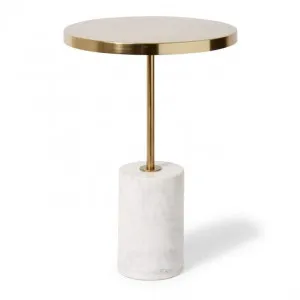 Kush Marble Side Table - 40 x 40 x 56cm by Elme Living, a Side Table for sale on Style Sourcebook