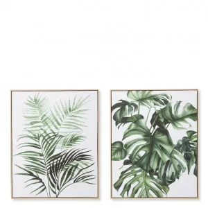 La Tropical Canvas Wall Art 2 Assorted - 80 x 4 x 100cm by Elme Living, a Painted Canvases for sale on Style Sourcebook