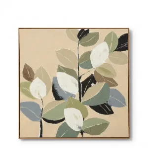 Round Leaf Hand Painted Wall Art - 90 x 5 x 90cm by Elme Living, a Painted Canvases for sale on Style Sourcebook