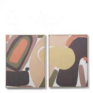 Earthy Abstract Canvas Wall Art 2 Assorted - 60 x 4.5 x 80cm by Elme Living, a Painted Canvases for sale on Style Sourcebook