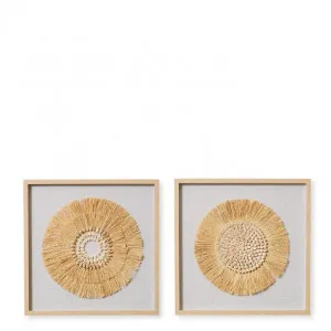 Diego Shell Wall Art 2 Assorted - 60 x 3 x 60cm by Elme Living, a Painted Canvases for sale on Style Sourcebook