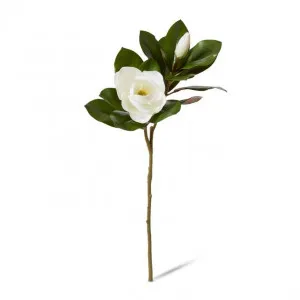 Magnolia Grand Flower With Bud & Leaves - 40 x 34 x 76cm by Elme Living, a Plants for sale on Style Sourcebook