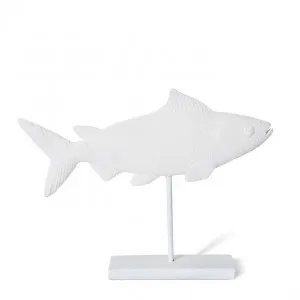 Salmon Fish Stand Sculpture - 37 x 10 x 30cm by Elme Living, a Statues & Ornaments for sale on Style Sourcebook