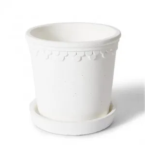 Sophia Pot w. Saucer - 15 x 15 x 14cm by Elme Living, a Plant Holders for sale on Style Sourcebook