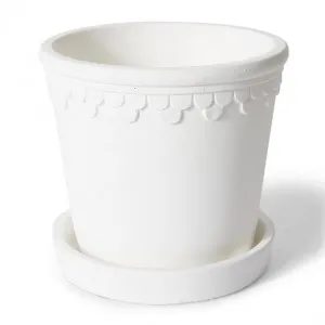 Sophia Pot w. Saucer - 18 x 18 x 17cm by Elme Living, a Plant Holders for sale on Style Sourcebook