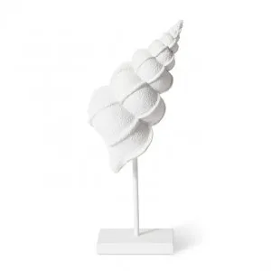 Conch Shell Stand Sculpture - 12 x 12 x 35cm by Elme Living, a Statues & Ornaments for sale on Style Sourcebook