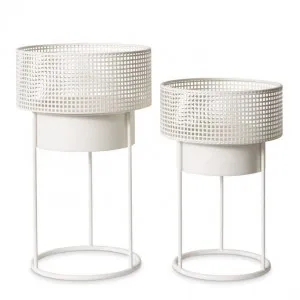 Creed Round Planter w.Stand - 34 x 34 x 52cm / 38 x 38 x 62cm by Elme Living, a Plant Holders for sale on Style Sourcebook
