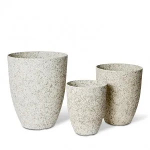 Harlow Stonelite Planter Set 3 (Outdoor) - 35/43/53cm by Elme Living, a Baskets, Pots & Window Boxes for sale on Style Sourcebook