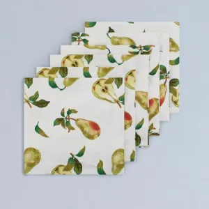 Canningvale Cucina Napkin 6 Pack - Green, 100% Cotton, Pears by Canningvale, a Napkins for sale on Style Sourcebook