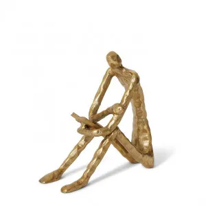 Sitting Man Sculpture - 20cm x 10cm by James Lane, a Decor for sale on Style Sourcebook