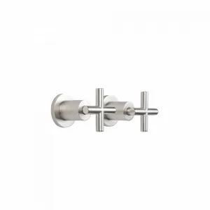 Buildmat Cora Brushed Nickel Cross Tap Handles by Buildmat, a Bathroom Taps & Mixers for sale on Style Sourcebook