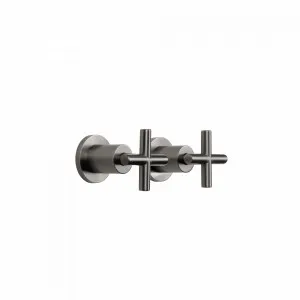 Buildmat Cora Brushed Gunmetal Cross Tap Handles by Buildmat, a Bathroom Taps & Mixers for sale on Style Sourcebook