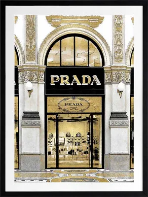 Prada in Gold Framed Art Print by Urban Road, a Prints for sale on Style Sourcebook