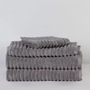 Riviera 4 Piece Towel Set Canningvale - Alloy, Cotton by Canningvale, a Towels & Washcloths for sale on Style Sourcebook
