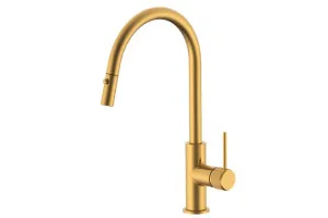 Soul Groove Pull Out Sink Mixer (Dual Spray), Brushed Brass by ADP, a Bathroom Taps & Mixers for sale on Style Sourcebook