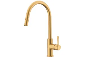 Eternal Pull Kitchen Mixer Brushed Brass by ADP, a Bathroom Taps & Mixers for sale on Style Sourcebook