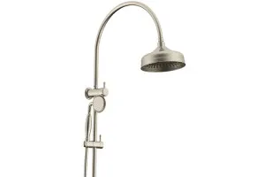 Eternal Gooseneck Twin Shower Set Brushed Nickel by ADP, a Shower Heads & Mixers for sale on Style Sourcebook