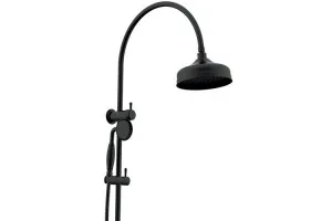 Eternal Gooseneck Twin Shower Set Matte Black by ADP, a Shower Heads & Mixers for sale on Style Sourcebook