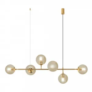 Nora Living Tondo 6 Light Brass Pendant (E27) Amber by Nora Living, a Pendant Lighting for sale on Style Sourcebook