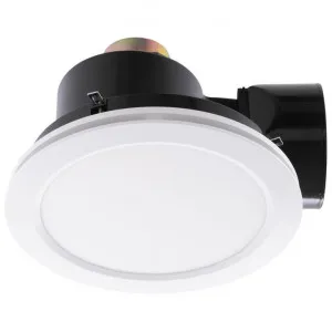 Revoline 290 Bathroom Exhaust Fan with CCT LED Light, White by Mercator, a Exhaust Fans for sale on Style Sourcebook