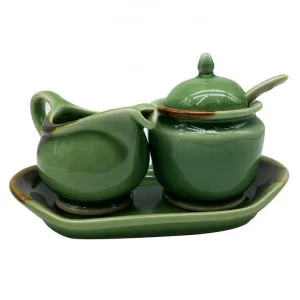 Buri Thai Celadon Ceramic Creamer & Sugar Bowl Set by LIVGGO, a Bowls for sale on Style Sourcebook