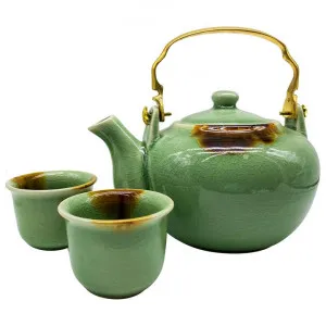 Buri 3 Piece Thai Celadon Ceramic Oriental Teapot & Cup Set by LIVGGO, a Cups & Mugs for sale on Style Sourcebook