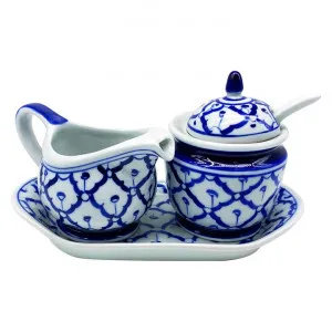 Miyako Hand Painted Ceramic Creamer & Sugar Bowl Set by LIVGGO, a Bowls for sale on Style Sourcebook
