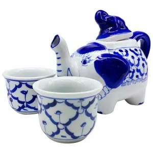 Miyako 3 Piece Hand Painted Ceramic Oriental Teapot & Cup Set, No.3, Small by LIVGGO, a Cups & Mugs for sale on Style Sourcebook