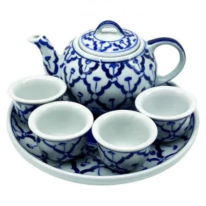 Miyako 6 Piece Hand Painted Ceramic Oriental Teapot & Cup Set, No.8 by LIVGGO, a Cups & Mugs for sale on Style Sourcebook