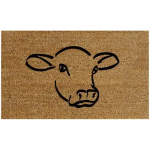 Cow Head Stick Figure Coir Doormat, 75x45cm by Solemate, a Doormats for sale on Style Sourcebook