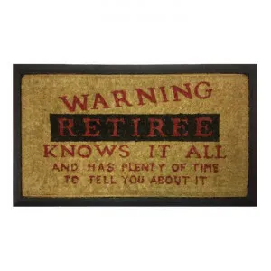 Retiree Knows Coir Door Mat - 40x70cm by Solemate, a Doormats for sale on Style Sourcebook