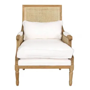 Hicks Caned Timber Armchair with Cushions, Natural / White by Florabelle, a Chairs for sale on Style Sourcebook